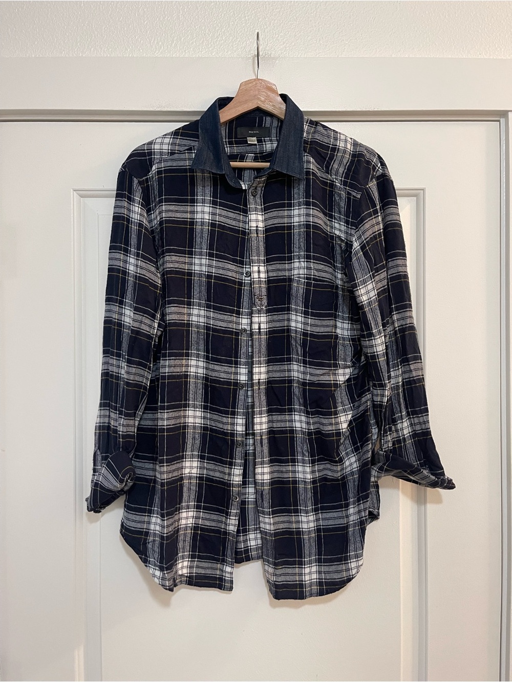 Diesel Checkered Flannel Button Down Top